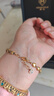 MONOLOGUE獨白鏈金主義足金復古黃金愛(ài)心手鏈多款禮物送女生新年禮物 MR1196 16.25cm 曬單實(shí)拍圖