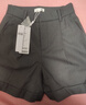 歐莎（OSA）灰色高腰直筒西裝褲休閑a字五分短褲女夏季薄款寬松顯瘦 灰色 XS 曬單實(shí)拍圖