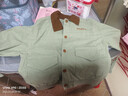 ASK JUNIOR【復古】?jì)和馓?026春季小童翻領(lǐng)學(xué)院風(fēng)夾克男童撞色上衣 綠色 曬單實(shí)拍圖