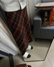 香影新年戰袍紅色復古格子半身裙女2026春裝新款中長(cháng)仿毛呢a字裙 套裝 上衣+半身裙 M 曬單實(shí)拍圖