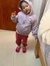 戴維貝拉（DAVE＆BELLA）兒童針織外套冬裝新款女童連帽衫男寶寶加絨保暖上衣小童外衣 灰紫色【現貨】 120 cm（建議身高110-120cm） 曬單實(shí)拍圖