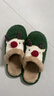 細細條（XIXITIAO）一家三口毛毛鞋男女冬季創(chuàng  )意可愛(ài)圣誕麋鹿親子包頭棉拖鞋 深綠色【軟萌麋鹿】 40-41【適合38-39的腳】 曬單實(shí)拍圖
