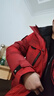 LUCK SWAN GODSE零下30度羽絨服男中長(cháng)款戶(hù)外工裝派克服極寒保暖大衣女士棉服外套 中國紅 男女同款-鵝絨加厚版 XL 【建議體重：120-140斤】 曬單實(shí)拍圖