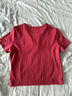 馬登女裝 修身短袖t恤女美式亨利正肩短衫純色內搭打底衫辣妹衣服 酒紅色 XL 修身版型可拍大一碼 曬單實(shí)拍圖