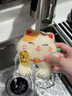 ZOZX招財貓卡扣洗碗擦海綿布木漿棉廚房洗碗塊魔力擦刷碗刷鍋清潔神器 水龍頭收納款-招財貓【海綿擦】2個(gè) 曬單實(shí)拍圖