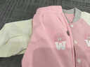巴布豆（BOBDOG）女童套裝春秋新款棒球服外套衣服童裝兩件套運動(dòng)服春裝 粉+粉 110 曬單實(shí)拍圖
