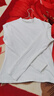 古今（GUJIN）小立領(lǐng)半高領(lǐng)純棉打底衫女秋冬保暖上衣長(cháng)袖t恤白L 曬單實(shí)拍圖