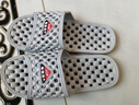 索凱特鞋底有洞的浴室帶孔拖鞋男洗澡按摩防滑家居漏水軟底透氣鏤空沖涼 淺灰色 男款2028圓粒 40-41 (適合39-40腳) 曬單實(shí)拍圖