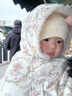 歐孕（OUYUN）兒童嬰兒斗篷寶寶外出男女童外套春秋披肩 花墻漫游 北極絨 均碼 曬單實(shí)拍圖