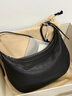 裘真情人節禮物【明星同款】植鞣羊皮月牙hobo包通勤單肩腋下包包女 黑色小號 小包/大包 曬單實(shí)拍圖