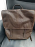 裘真情人節植鞣羊皮信使系列豎款雙肩包大容量上班通勤休閑背包新款 咖啡色 曬單實(shí)拍圖
