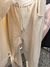 百圖（betu）女裝2025年冬季新款休閑闊腿褲顯瘦寬松彎刀褲磨毛褲子女2511X04 杏色 M 曬單實(shí)拍圖