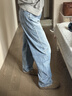 Levi's【補貼改褲】李維斯新款美式休閑女士BARREL高腰寬松錐形牛仔褲 淺藍 26 (31) 曬單實(shí)拍圖