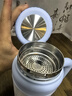 沐韓（MUHAN）保溫杯女1200ml大容量陶瓷內膽保冷保溫水杯帶把手寬口杯燜茶杯男 藍白1200ml【316不銹鋼】 曬單實(shí)拍圖
