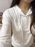 京多夢(mèng)美式辣妹半開(kāi)紐扣連帽長(cháng)袖t恤女2026春秋新款V領(lǐng)修身顯瘦百搭上衣 白色 L (100-115斤) 曬單實(shí)拍圖