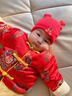 嬰兒帽子冬紅色小月齡寶寶滿(mǎn)月過(guò)年新年嬰幼兒新生兒純棉胎帽洋氣 歲歲平安 年年有余(夾棉） 小碼:帽圍（36-40cm），建議0-3月 曬單實(shí)拍圖