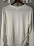 EP雅瑩長(cháng)袖上衣女 羊毛羊絨混紡捏褶圓領(lǐng)T恤2026春季新款5503A 白色 2XL 曬單實(shí)拍圖