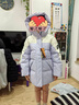 巴拉巴拉童裝兒童羽絨服女童冬季中長(cháng)款大童保暖上衣舒適戶(hù)外拼色 紫色調-白鴨絨-00377 140 充絨量143g 曬單實(shí)拍圖