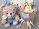 赟婭毛絨小熊玩偶花束兒童抱睡娃娃公仔送女孩子生日禮物玩具精致禮袋 圍巾小熊+生日帽+花束+禮袋 曬單實(shí)拍圖