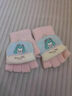 蝶思蔓初音未來(lái)兒童半指手套女童翻蓋式冬季保暖加厚可愛(ài)學(xué)生寫(xiě)字高顏值 粉色1雙（冬季手套72506） 曬單實(shí)拍圖