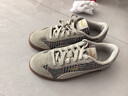 彪馬（PUMA）復古足球薄底休閑鞋男女冬格子花呢拼接板鞋 CLUB 405403 沙礫灰-金色-01 39 曬單實(shí)拍圖