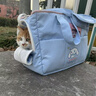 嬉皮狗（hipidog）貓包聯(lián)名棉質(zhì)便攜外出包大空間貓咪可單肩手提包出行神器輕便背包 斐爾青單包 M：43*19*31cm（建議體重15斤內） 曬單實(shí)拍圖