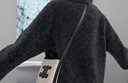 ELLE綿羊毛牛角扣毛絨短外套女2025冬季新款新年復古通勤羊羔毛上衣 深灰 S 曬單實(shí)拍圖