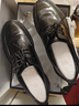 百麗情人節禮物通勤商務(wù)皮鞋男牛皮褶皺增高休閑鞋A1373AM4 黑色2  42 曬單實(shí)拍圖