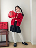 真維斯女童拜年服套裝冬季兒童紅色毛衣公主裙中大童馬年過(guò)年服新年童裝 【蝴蝶結公主裙套裝】紅+黑 160 曬單實(shí)拍圖