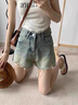 妙奕嘉牛仔短褲女夏季新款外穿女士超短褲毛邊a字高腰闊腿辣妹熱褲顯瘦 破洞牛仔短褲【淺藍色】 L 【建議 105-115斤】 曬單實(shí)拍圖