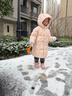 高梵黑金兒童鵝絨服5.0長(cháng)款加厚男女小童精靈帽寶寶保暖羽絨服外套 YT棉花粉 贈鵝絨馬甲【贈品需選尺碼】 120 【充絨量 133g】 曬單實(shí)拍圖