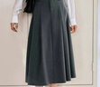 Olrain【5折】法式半身裙春季新款灰色智感通勤中長(cháng)百褶A型裙 灰色 S 155/64A/S 曬單實(shí)拍圖