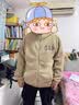 蓋璞（GAP）男女裝毛氈布logo仿羊羔絨連帽衛衣外套609272 卡其色 M (170/92A) 亞洲尺碼 曬單實拍圖