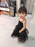 G.duck小黃鴨女童連衣裙夏季大童吊帶蓬蓬裙兒童裝女孩海邊度假公主裙子 黑色裙子 110 cm 曬單實(shí)拍圖
