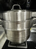 炊大皇304不銹鋼三層蒸鍋家用復合底湯鍋蒸饅頭包子可視可立高拱蓋34cm 曬單實(shí)拍圖