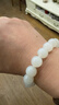 曼麗翠【新年禮物】和田白玉12mm手串大圓珠手鏈男女款附羊脂白證書(shū) 曬單實(shí)拍圖