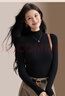 貓人2026新款無(wú)縫針織衫女中高領(lǐng)套頭黑色打底衫內搭修身保暖毛衣上衣 曬單實(shí)拍圖
