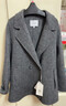 香影劉些寧同款香影雙面呢羊毛大衣女冬蜜桃酥心收腰灰色西裝毛呢外套 中灰 S 155/80A/85-95斤 曬單實(shí)拍圖