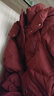 鴨鴨羽絨服女中長(cháng)款2025冬季新款時(shí)尚加厚騏驥紅色韓版時(shí)尚休閑外套 棗紅色 S 曬單實(shí)拍圖