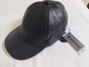 卡蒙（Kenmont）棒球帽羊皮鴨舌帽男冬季戶(hù)外保暖中老年皮帽爸爸帽子km-5167黑色 曬單實(shí)拍圖