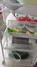 溢彩年華廚房置物架 落地收納柜調料餐邊碗櫥柜儲物蔬菜小推車(chē)白色4層1057 曬單實(shí)拍圖