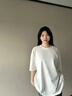 班尼路（Baleno）純棉t恤女夏季寬松大碼2026新款顯瘦短袖女小眾設計感圓領(lǐng)上衣服 曬單實(shí)拍圖
