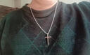 彩萊婭不掉色鈦鋼光面十字架男士項鏈男潮嘻哈百搭長(cháng)款毛衣鏈吊墜送男友 光面十字架項鏈 曬單實(shí)拍圖