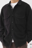 MUJI男式 抓絨 襯衫 男士長(cháng)袖襯衣外套開(kāi)衫男裝25年冬季 AB1PAA5A 黑色 M  (170/92A) 曬單實(shí)拍圖