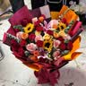 冉子花坊鮮花速遞同城配送粉玫瑰繡球混搭花束生日禮物百合真花 陽光燦爛 曬單實拍圖