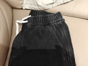 gxgjeans男裝 加絨多色簡(jiǎn)約水洗寬松直筒牛仔長(cháng)褲男 25冬新品 黑灰 L (175) -31碼 曬單實(shí)拍圖