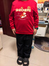 Skechers斯凱奇兒童躍動(dòng)新春系列秋冬童裝男女童馬年時(shí)尚紅色衛衣L126K050 曬單實(shí)拍圖