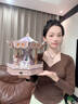 銘塔旋轉木馬燈光藍牙音樂(lè )盒diy手工拼裝八音盒積木模型生日禮物 曬單實(shí)拍圖
