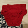金三塔商場(chǎng)同款女士?jì)妊?00%桑蠶絲速干親膚中腰三角真絲內褲女 大紅 1條 L 曬單實(shí)拍圖