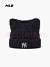 MLB帽子男女帽子25秋冬季新款毛線(xiàn)帽針織帽貓耳帽3ABNB1156-50BKS 曬單實(shí)拍圖